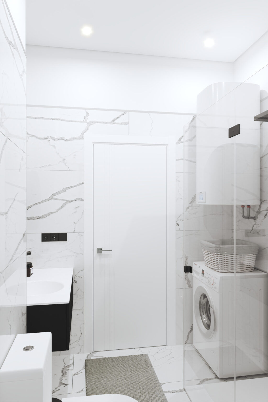 Kupatilo: veš-mašina i bojler - apartman br. 25 u Emerald Residence, Bar