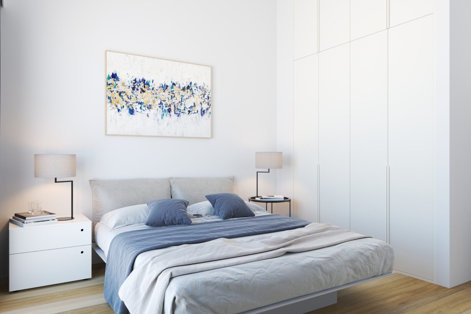Druga spavaća soba: krevet i plakar - apartman br. 59 u Emerald Residence, Bar