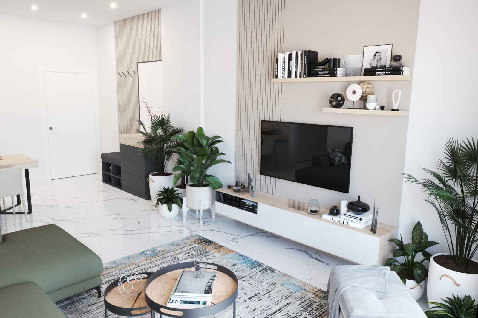 TV zona i ulaz - apartman br. 59 u Emerald Residence, Bar