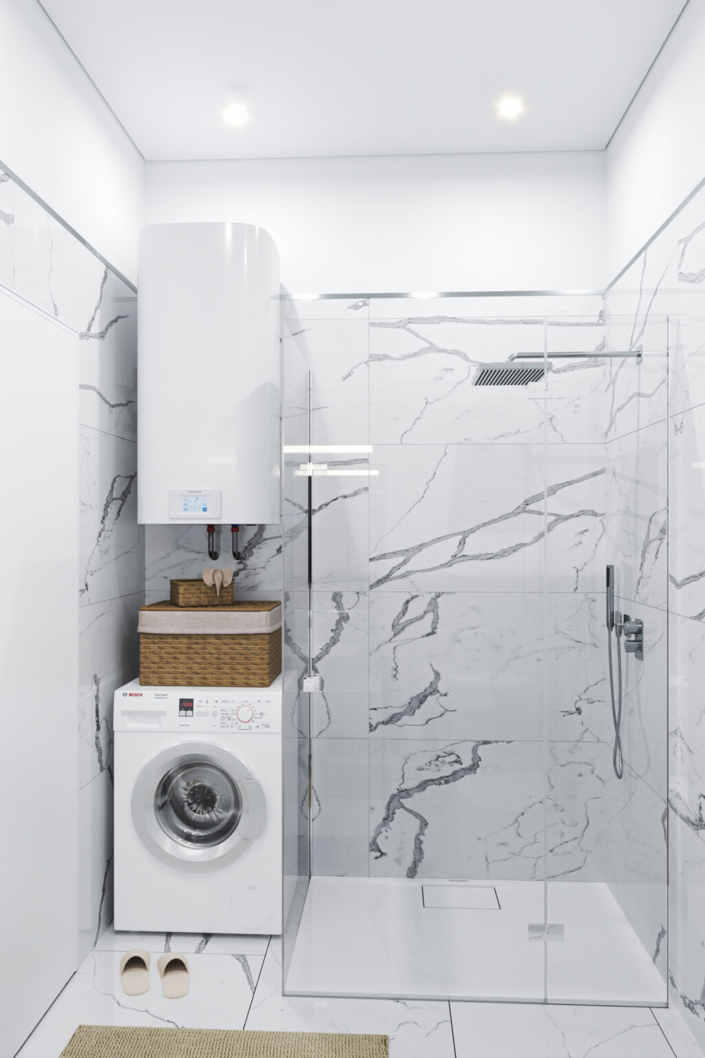 Kupatilo: tuš i bojler - apartman br. 60 u Emerald Residence, Bar