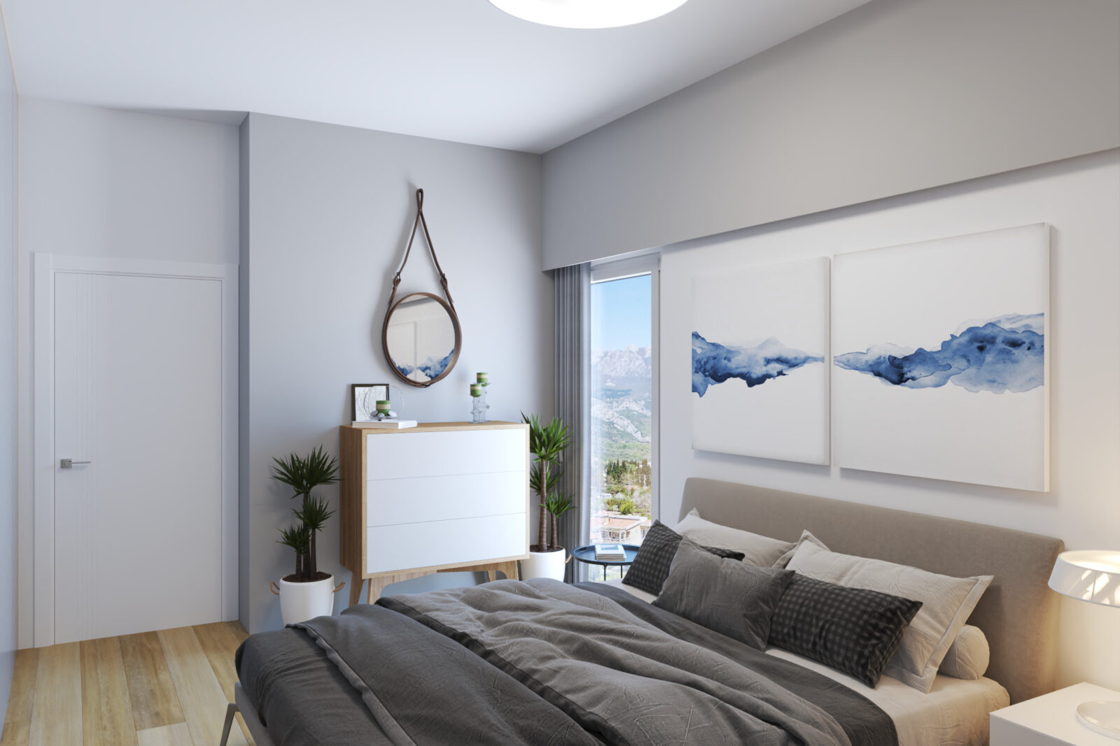 Glavna spavaća soba: komoda i ulaz - apartman br. 61 u Emerald Residence, Bar