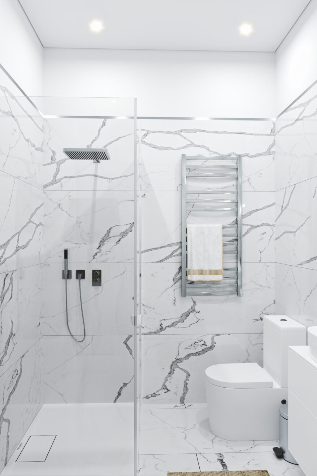 Kupatilo sa tušem - apartman br. 61 u Emerald Residence, Bar