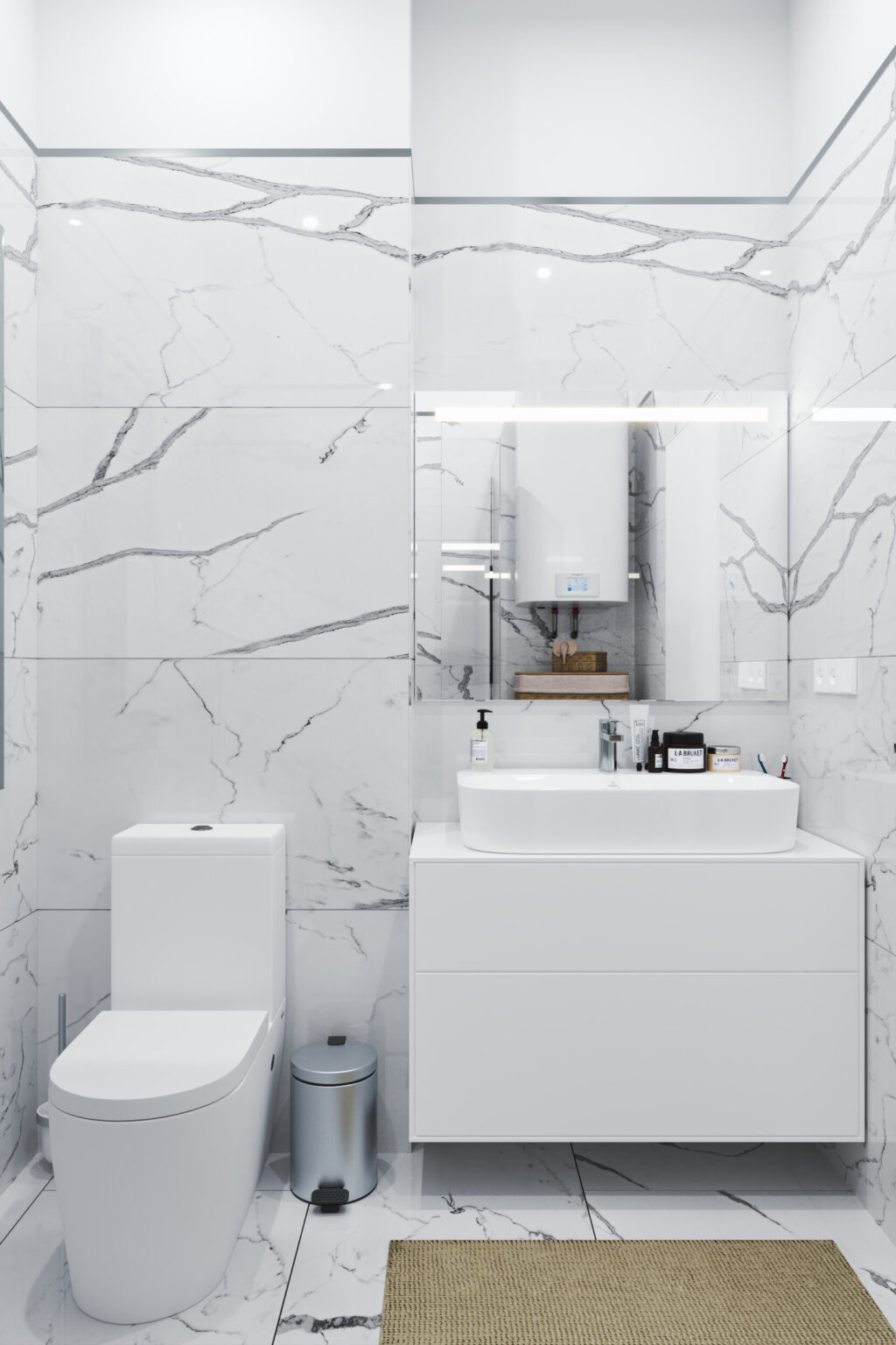 Kupatilo sa tušem: lavabo - apartman br. 61 u Emerald Residence, Bar