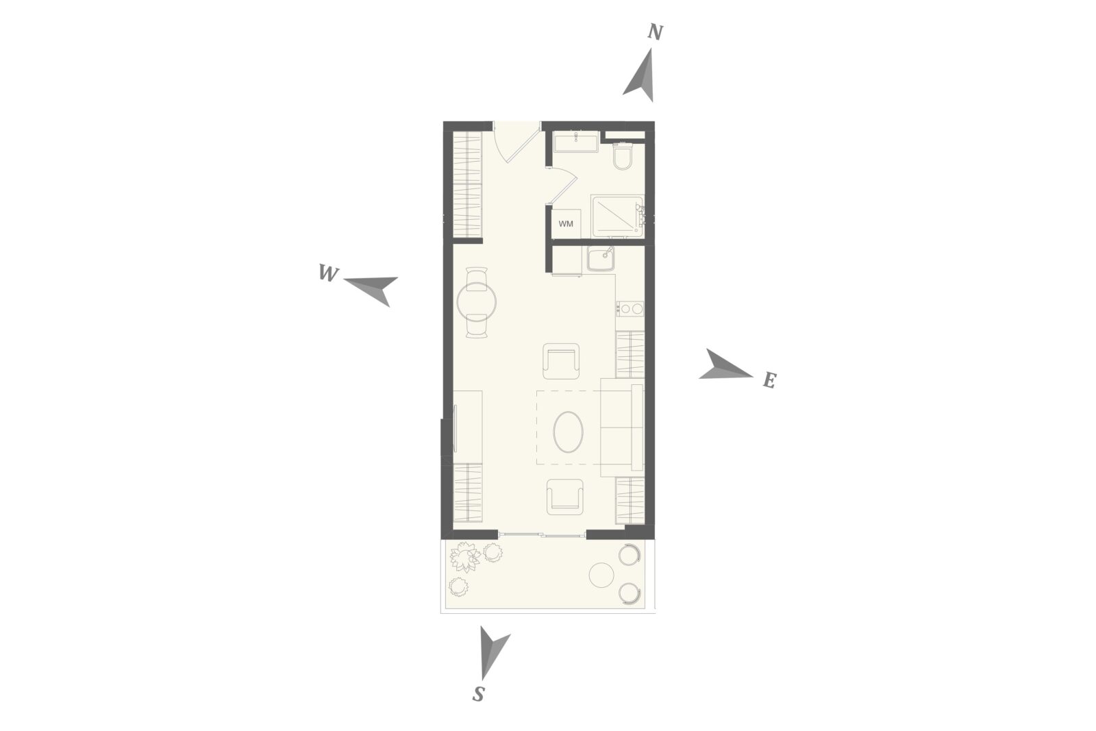 Plan sa namještajem - apartman br. 34 u Emerald Residence, Bar