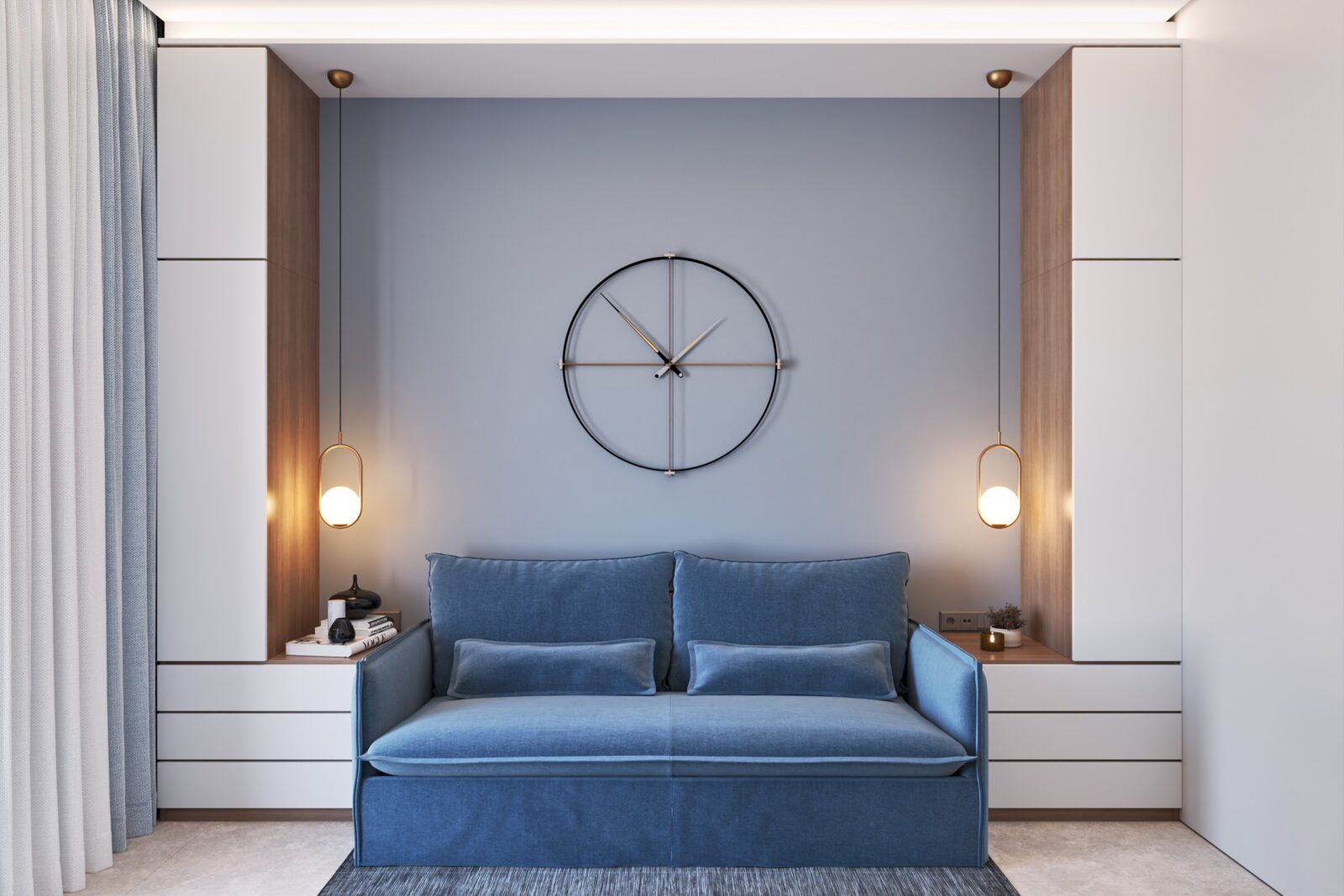 Dusty blue in the interior - Study