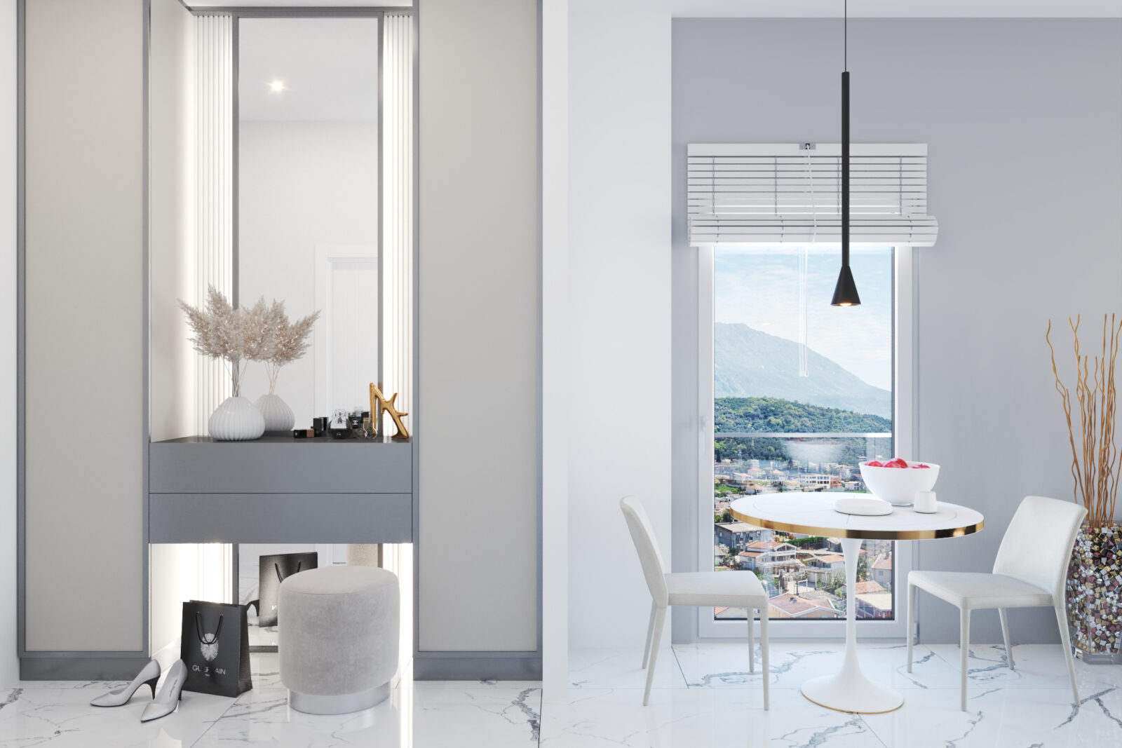 Predsoblje i trpezarijski sto - apartman br. 25 u Emerald Residence, Bar