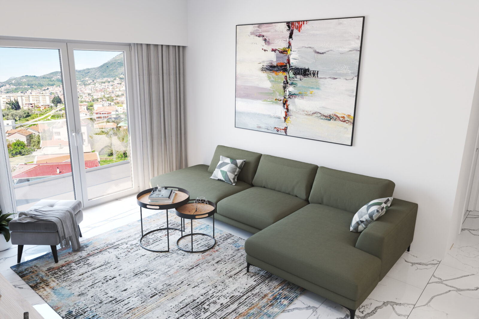Dnevna soba - apartman br. 59 u Emerald Residence, Bar
