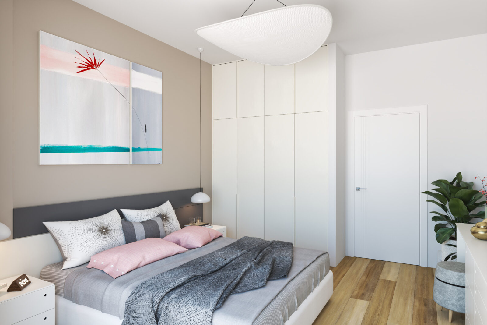 Spavaća soba i plakar - apartman br. 60 u Emerald Residence, Bar