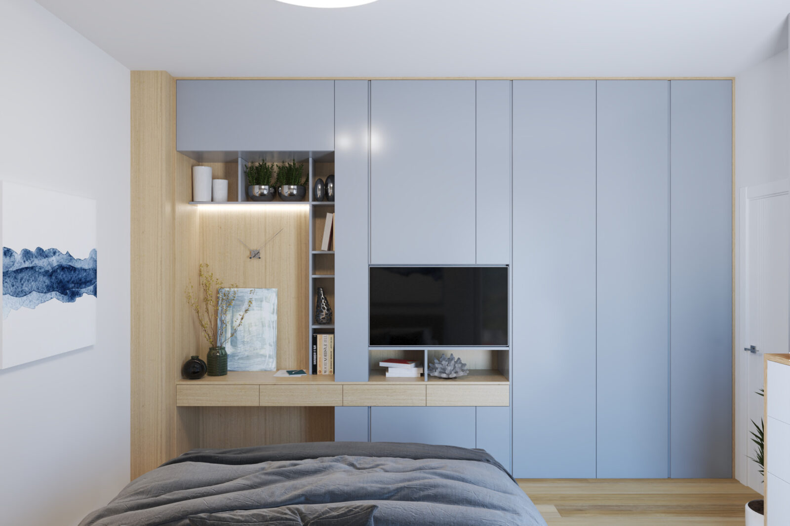 Glavna spavaća soba: plakar i TV - apartman br. 61 u Emerald Residence, Bar