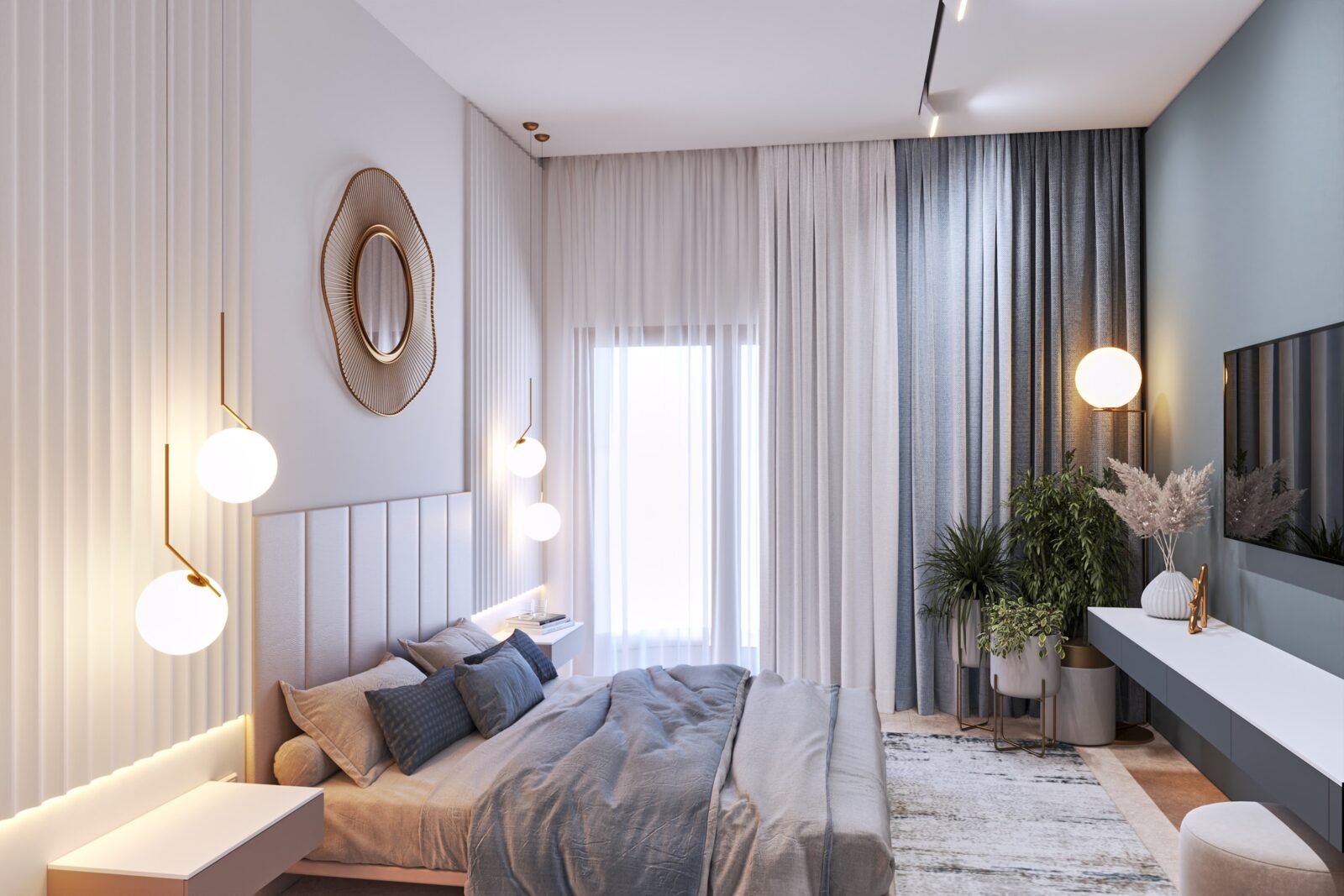 Renders of the ADRIA apartment - Master bedroom