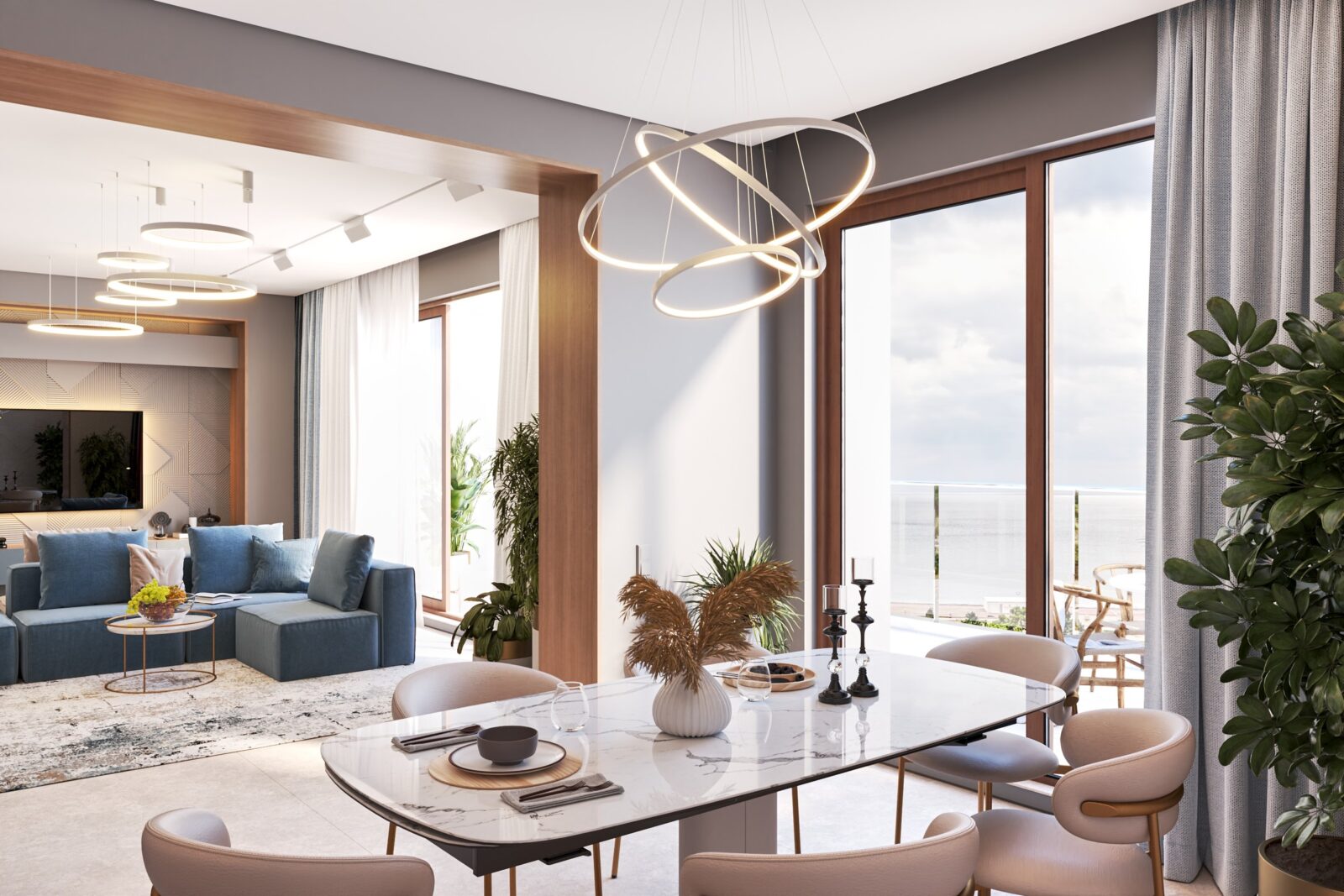 Renders of the ADRIA apartment - Kitchen-diner