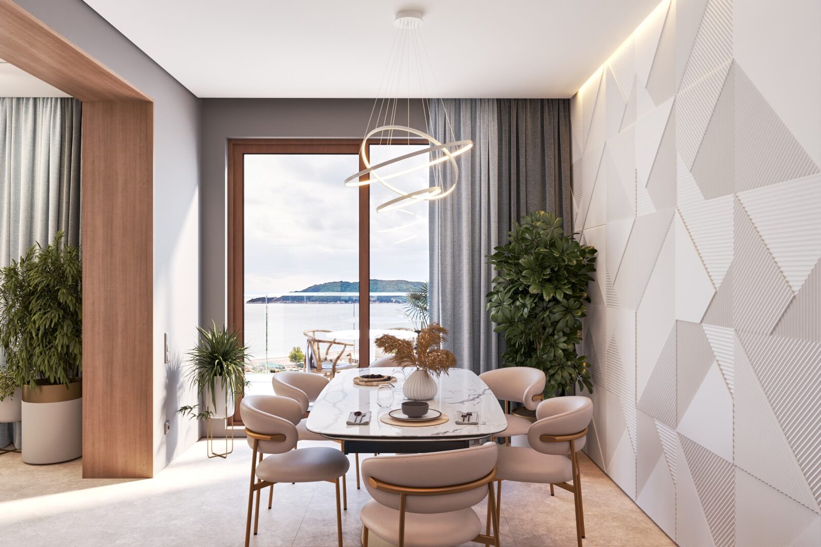Renders of the ADRIA apartment - Kitchen-diner