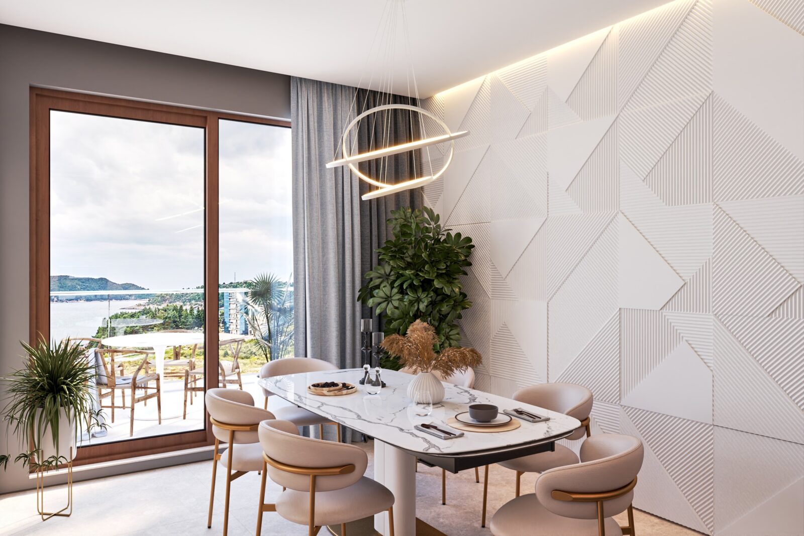 Renders of the ADRIA apartment - Kitchen-diner