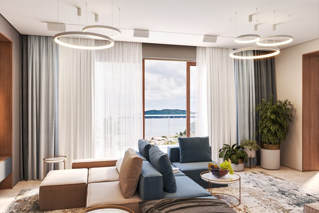 Apartment D-51 in RC BELVEDERE - Bečići, Budva, Montenegro - dnevna soba