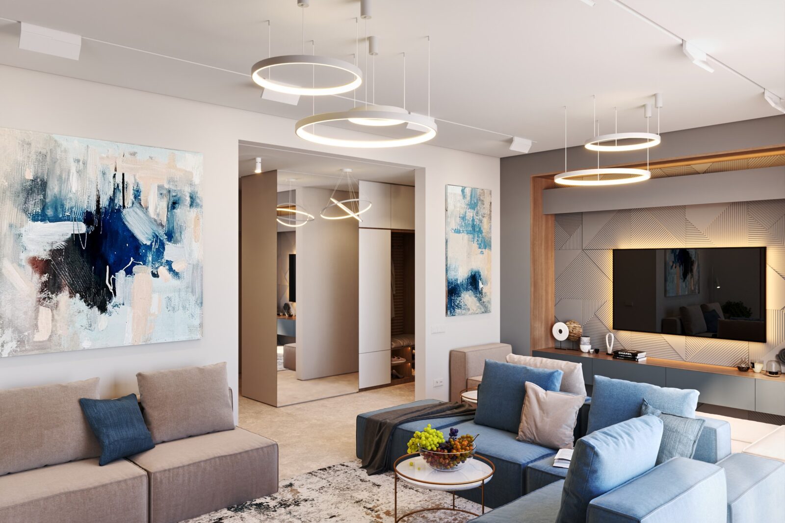 Renders of the ADRIA apartment - Living room