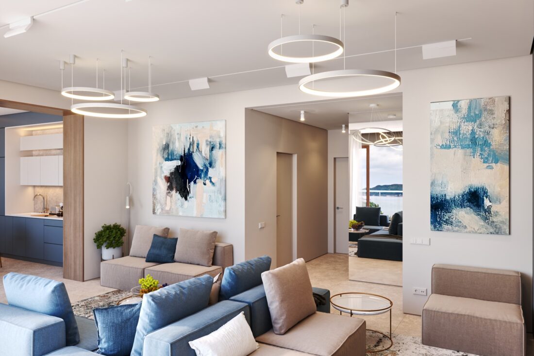 Apartment D-51 in RC BELVEDERE - Bečići, Budva, Montenegro - dnevna soba